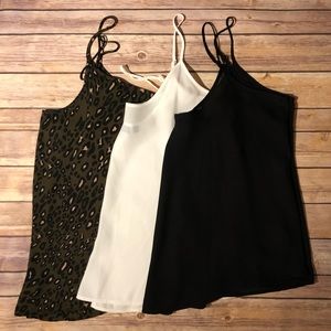 Skinny Strap Chiffon Tank Tops